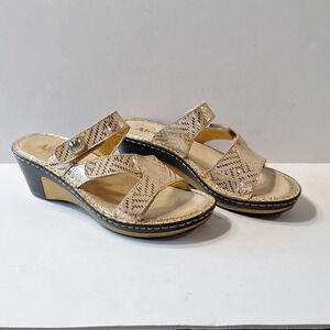 Alegria by PG Lite Gold Bohemian Carina Loti Wedge Sandals Size 36
